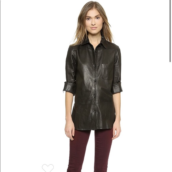 Vince Tops - Vince Leather Button Down Shirt